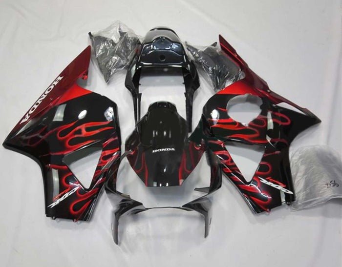 Honda CBR900RR Fairings (2002-2003) Black, Red Flames at KingsMotorcycleFairings.com