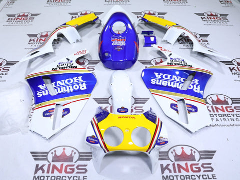 Honda VFR400R NC30 Fairings (1989) Rothmans White, Blue, Yellow at KingsMotorcycleFairings.com