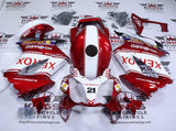 Honda VFR800 Fairing Kit (2002-2013) Red, White Stripe Xerox at KingsMotorcycleFairings.com