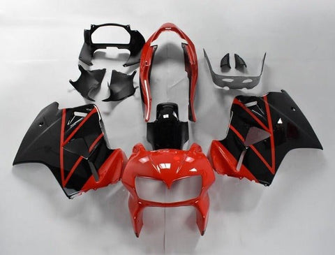 Honda VFR800 Fairings (1998-2001) Black, Red Stripes at KingsMotorcycleFairings.com