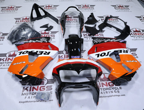 Honda VFR800 Fairings (1998-2001) Orange Repsol at KingsMotorcycleFairings.com