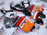 Honda VFR800 Fairings (1998-2001) Orange Repsol from KingsMotorcycleFairings.com