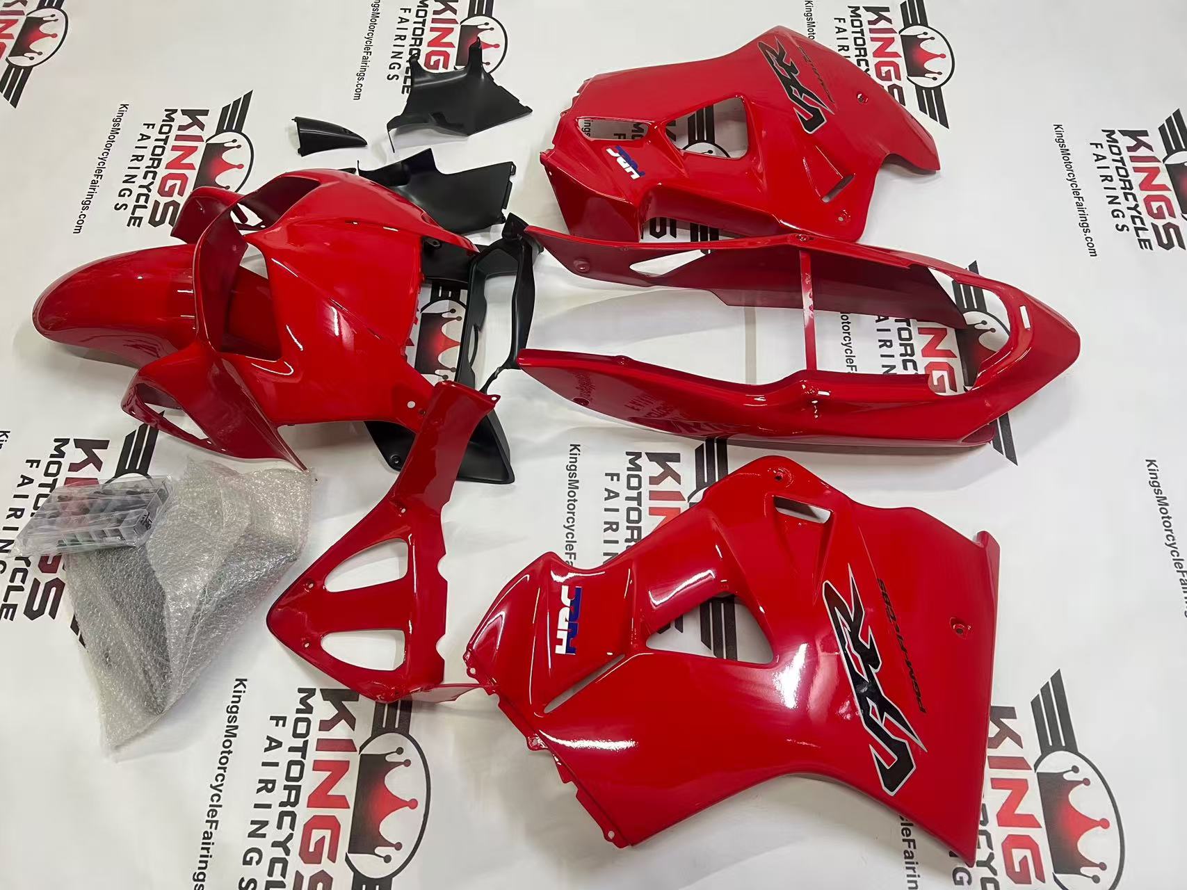 Honda VFR800 Fairings (1998-2001) Red, Black, White from KingsMotorcycleFairings.com
