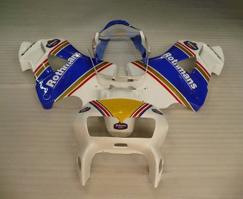 Honda VFR800 Fairings (1998-2001) White, Blue Rothmans at KingsMotorrcycleFairings.com