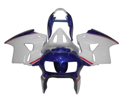 Honda VFR800 Fairings (1998-2001) White, Blue, Red Stripe at KingsMotorrcycleFairings.com