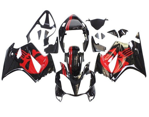Honda VFR800 Fairings (2002-2013) Black, Red Punisher Skull at KingsMotorcycleFairings.com