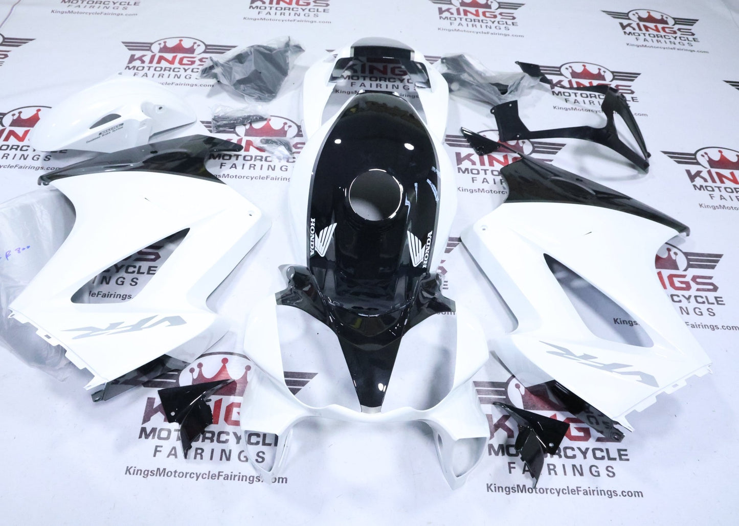 Honda VFR800 Fairings (2002-2013) White, Black, Gray at KingsMotorcycleFairings.com