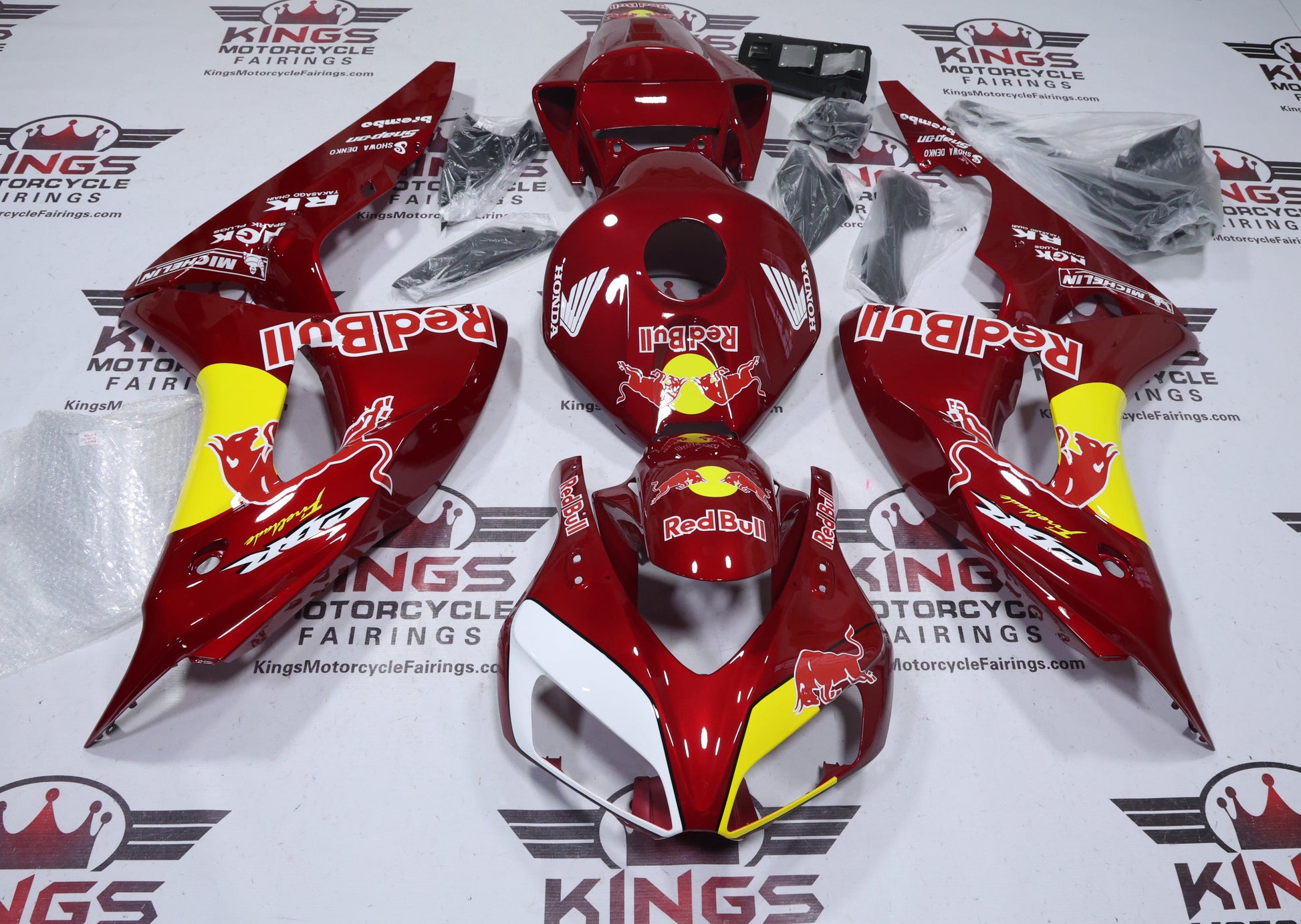 Honda CBR1000RR Fairing Kit (2006-2007) Red Bull, Yellow, White at KingsMotorcycleFairings.com