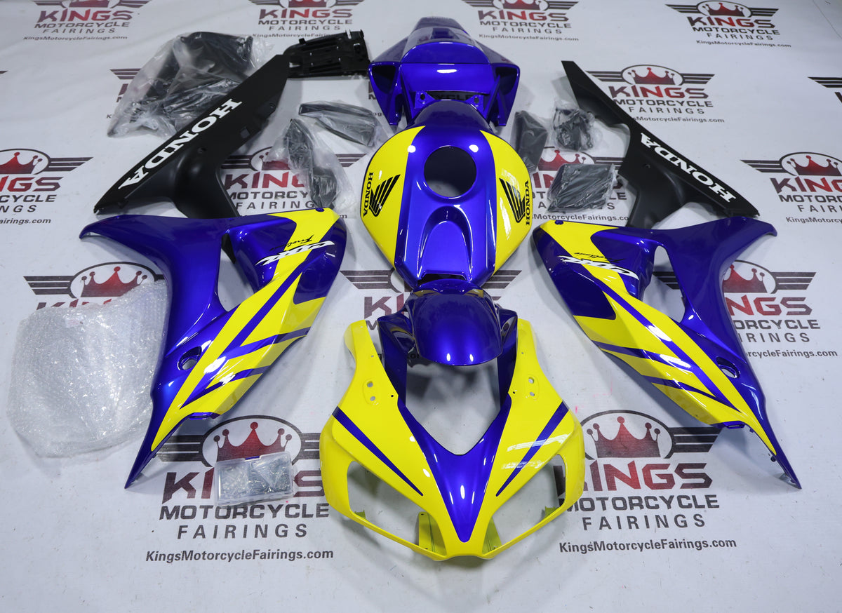 Honda CBR1000RR Fairing Kit (2006-2007) Yellow, Blue, Black, White at KingsMotorcycleFairings.com