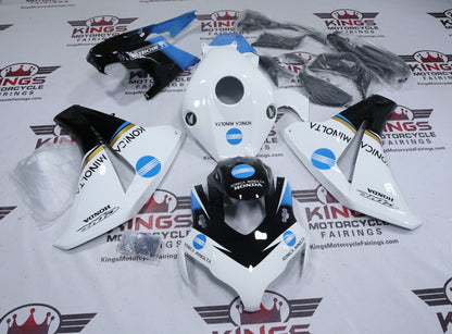 Honda CBR1000RR Fairing Kit (2008-2011) White, Blue, Black Konica Minolta from KingsMotorcycleFairings.com