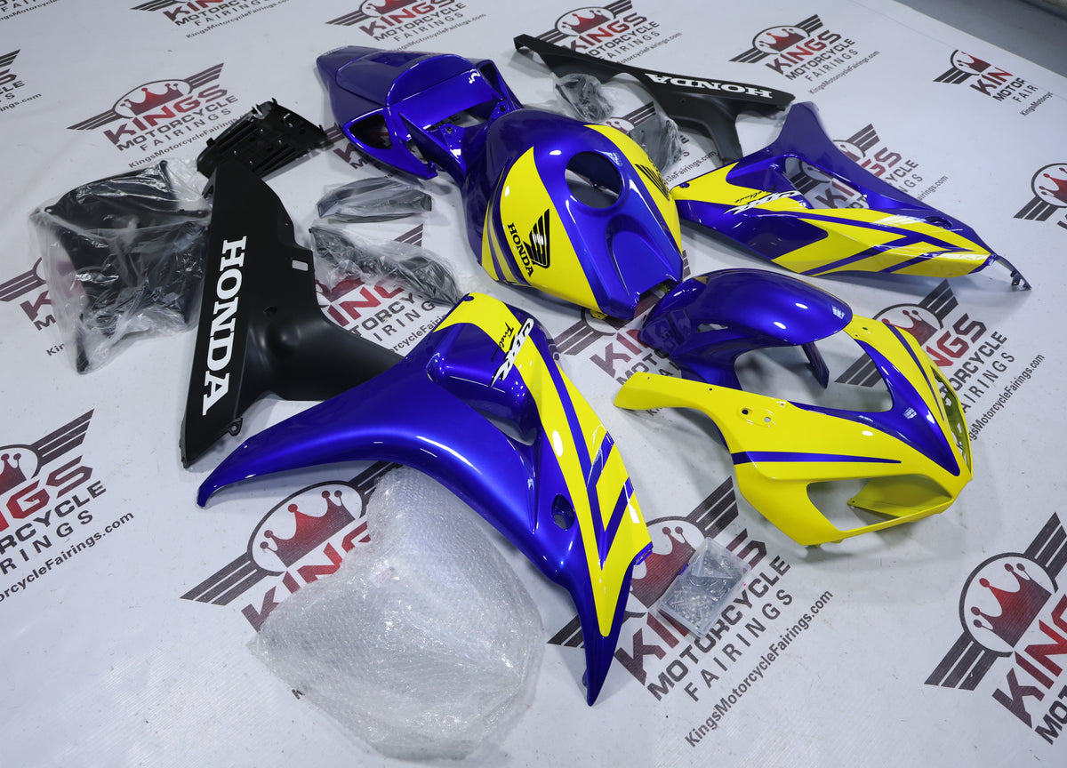 Honda CBR1000RR Fairing Set (2006-2007) Yellow, Blue, Black, White at KingsMotorcycleFairings.com