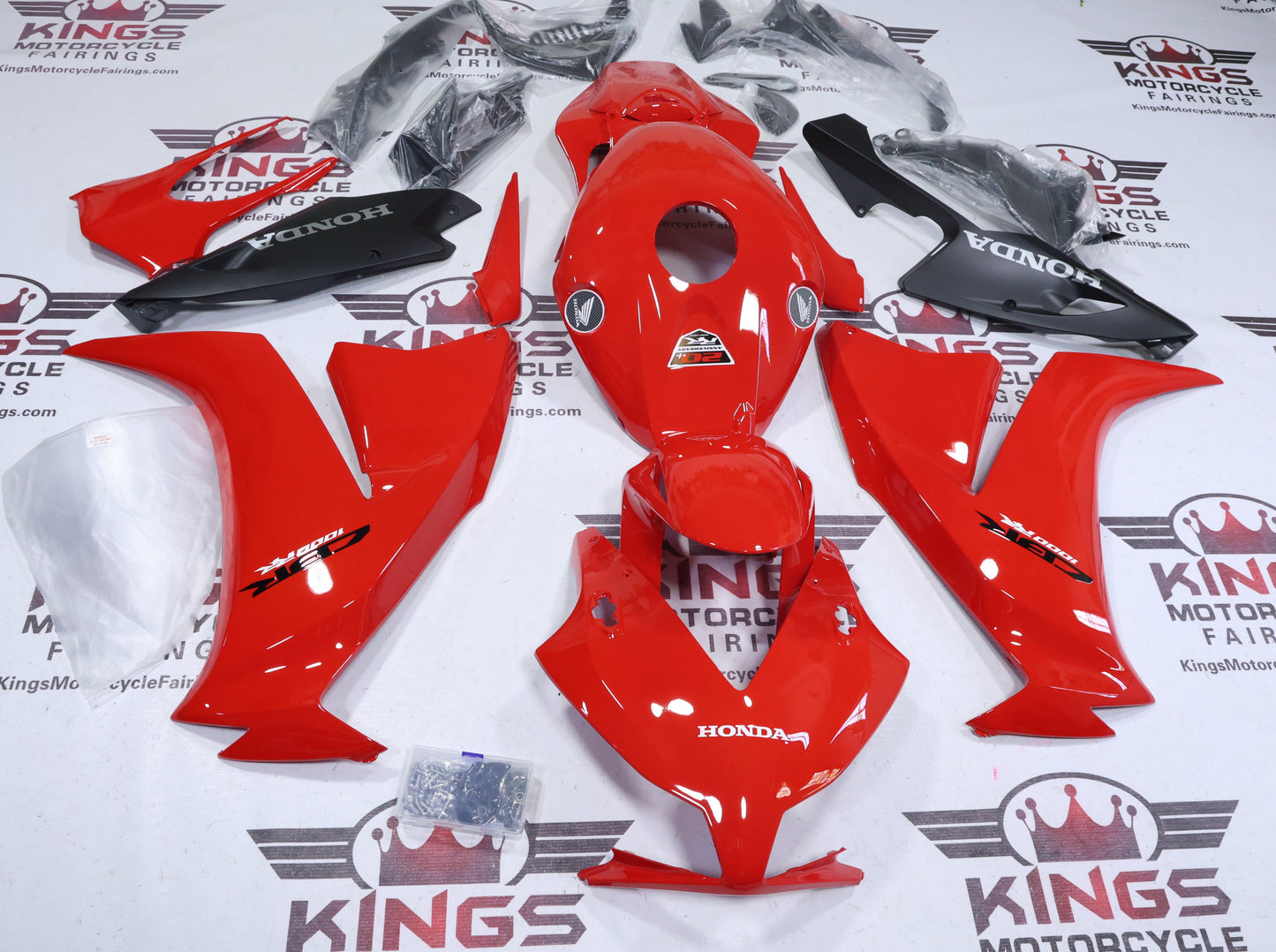 Honda CBR1000RR Fairing Set (2012-2016) Red Gloss, Matte Black from KingsMotorcycleFairings.com