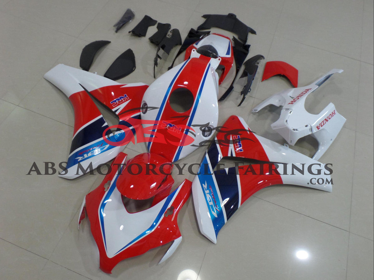 Honda CBR1000RR Fairings (2008-2011) Red, White, Blue Stripe HRC from KingsMotorcycleFairings.com