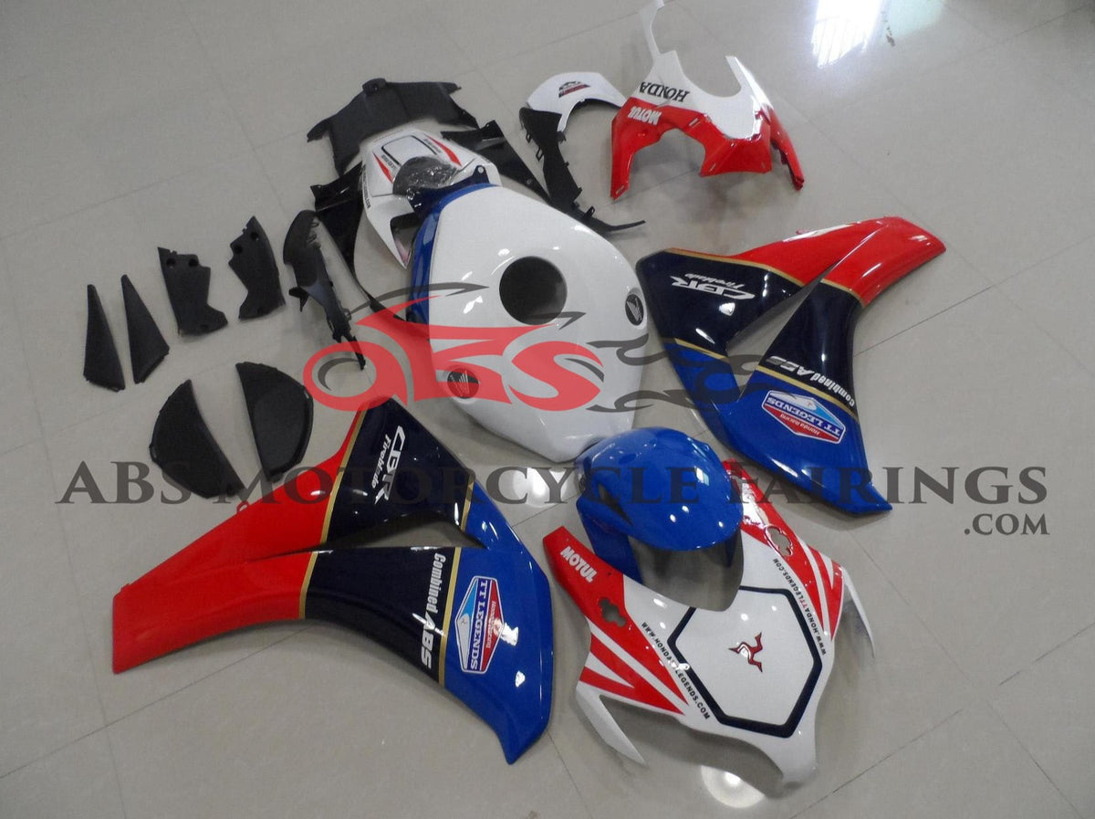 Honda CBR1000RR Fairings (2008-2011) TT Legends, White, Blue, Red from KingsMotorcycleFairings.com