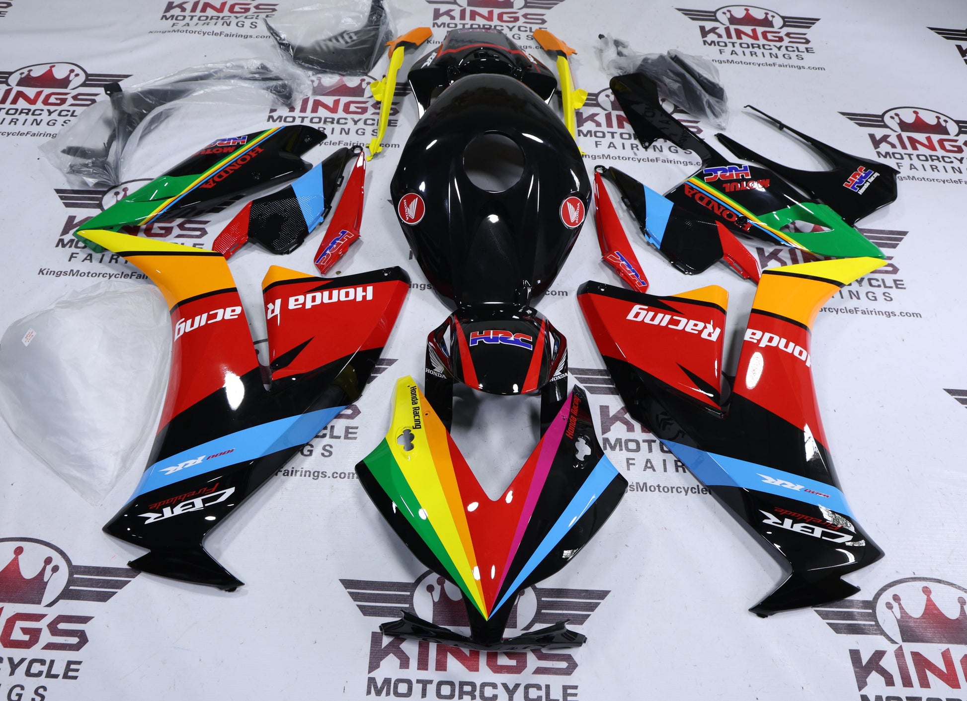 Honda CBR1000RR Fairings (2012-2016) Rainbow Stripes at KingsMotorcycleFairings.com