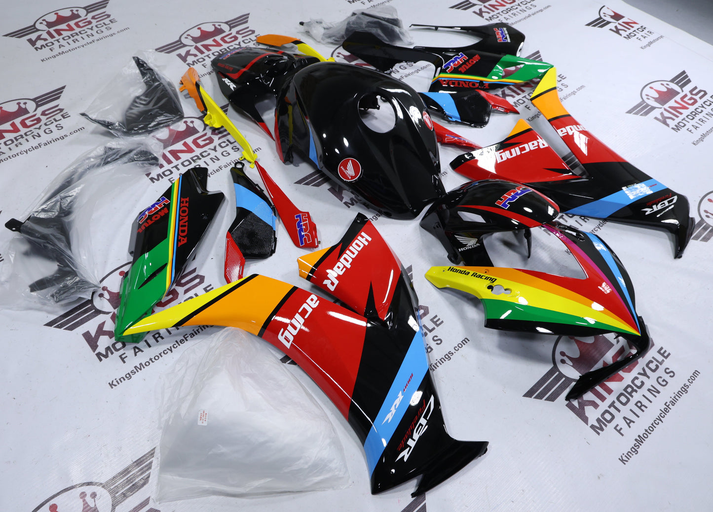 Honda CBR1000RR Fairings (2012-2016) Rainbow Stripes from KingsMotorcycleFairings.com