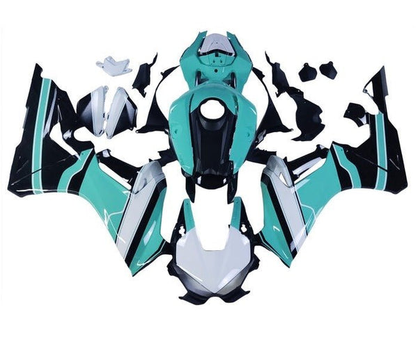 Honda CBR1000RR Fairings (2017-2025) Blue Turquoise, Black, White at KingsMotorcycleFairings.com