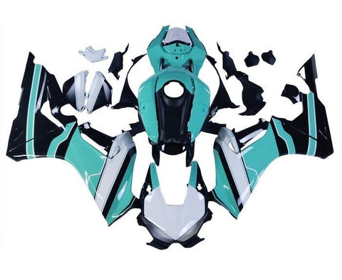 Honda CBR1000RR Fairings (2017-2025) Blue Turquoise, Black, White at KingsMotorcycleFairings.com