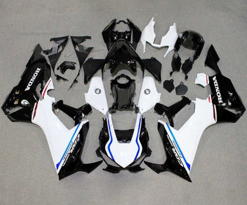 Honda CBR1000RR Fairings (2017-2025) White, Black, Blue Stripe at KingsMotorcycleFairings.com