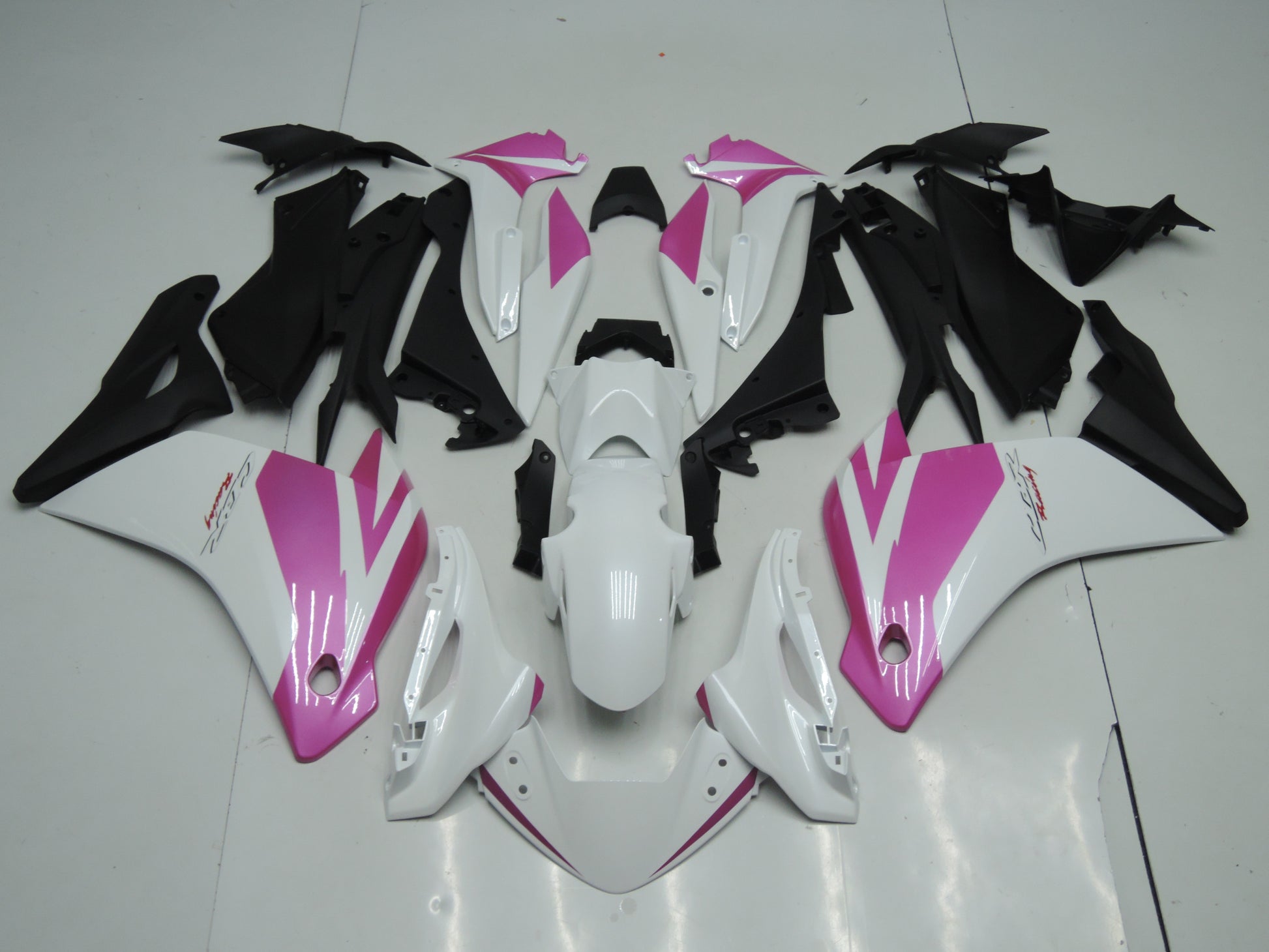 Honda CBR125R Fairing set  (2011-2016) White, Pink at KingsMotorcycleFairings.com