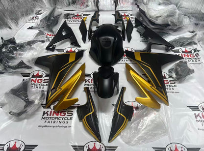 Honda CBR500R Fairing Set (2016-2018) Matte Black, Matte Gold from KingsMotorcycleFairings.com