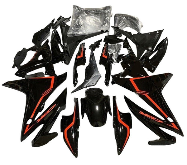 Honda CBR500R Fairings (2016-2018) Black, Red Stripe at KingsMotorcycleFairings.com