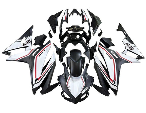 Honda CBR500R Fairings (2016-2018) Matte Black, White, Red at KingsMotorcycleFairings.com