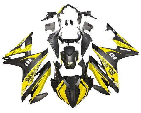 Honda CBR500R Fairings (2016-2018) Matte Yellow, Black at KingsMotorcycleFairings.com 