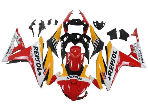 Honda CBR500R Fairings (2016-2018) Red, White, Yellow, Repsol at KingsMotorcycleFairings.com