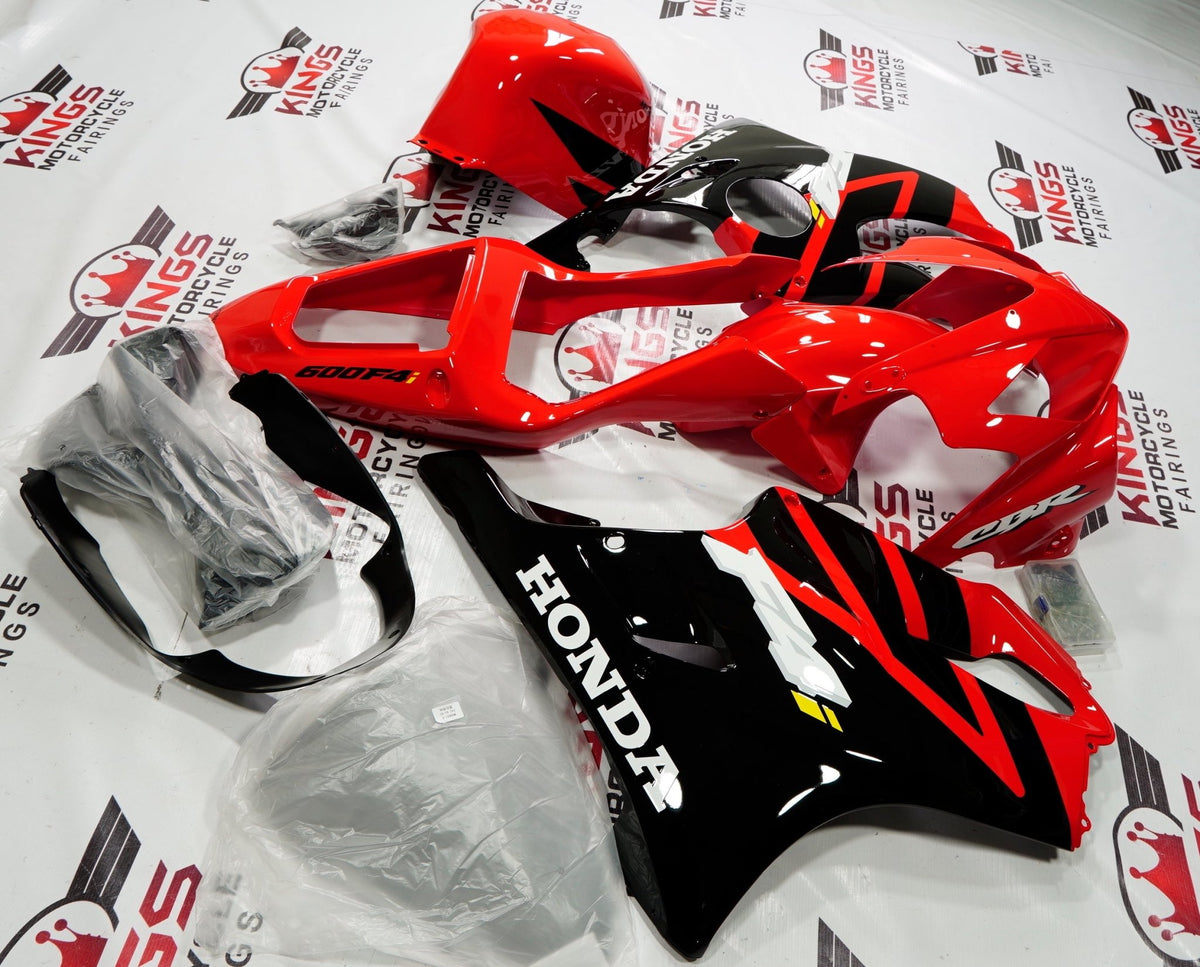 Honda CBR600F4i Fairing Set (2001-2003) Red, Black at KingsMotorcycleFairings.com