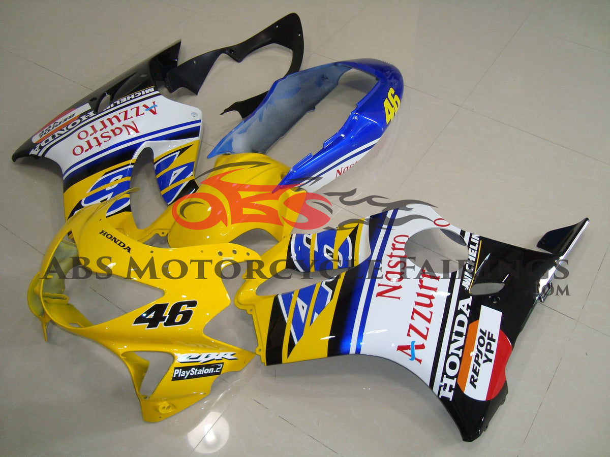 Honda CBR600FS Fairings (1999-2000) Yellow, Blue, White Nastro Azzurro at KingsMotorcycleFairings.com
