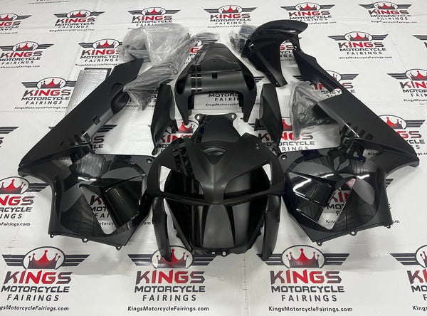 Honda CBR600RR (2005-2006) Matte Black & Gloss Black Punisher Skull Fairings at KingsMotorcycleFairings.com