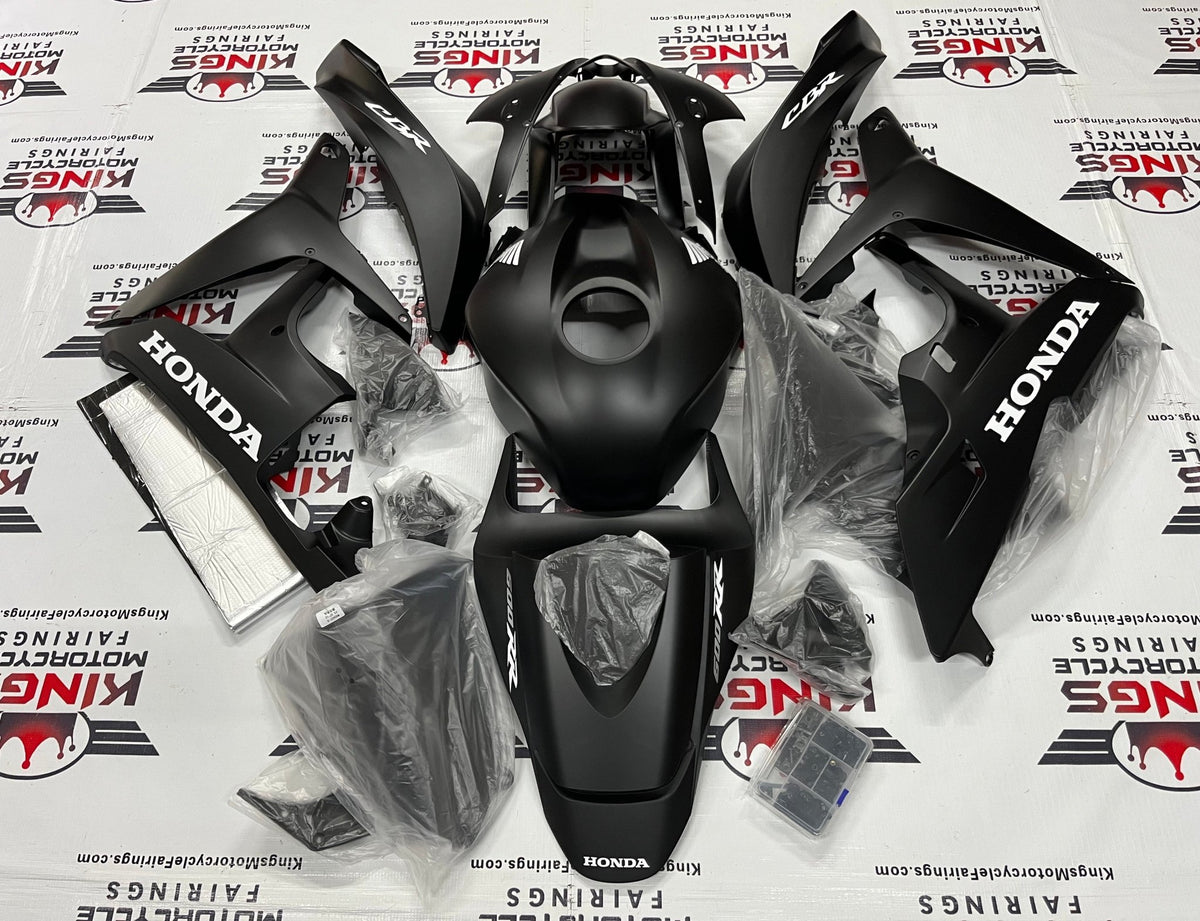 Honda CBR600RR Fairing Kit (2007-2008) Matte Black, White at KingsMotorcycleFairings.com