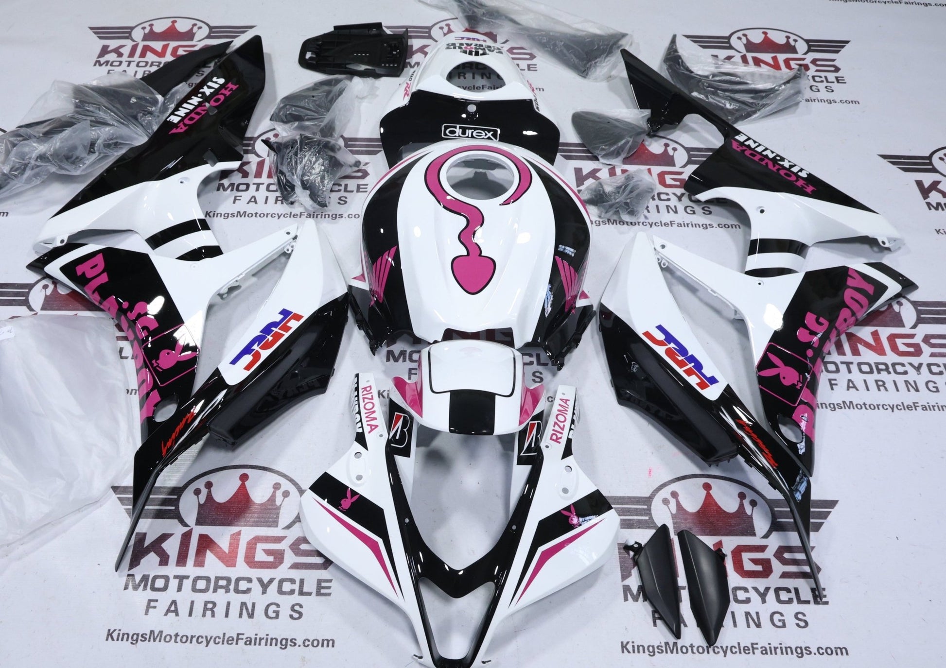 Honda CBR600RR Fairing Set (2007-2008) Playboy White, Black, Pink from KingsMotorcycleFairings.com