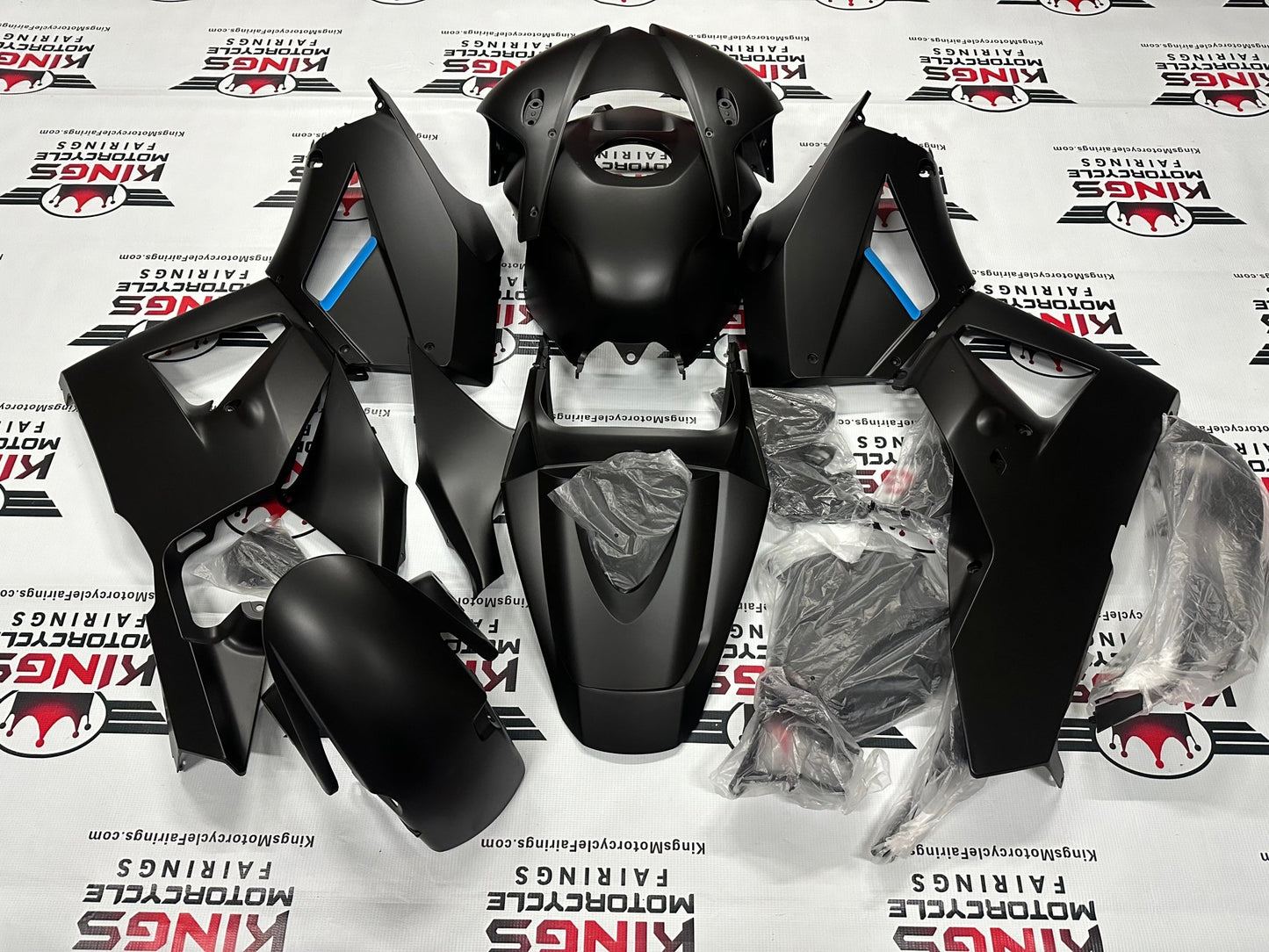 Honda CBR600RR Fairing Kit (2013-2023) Matte Black, Blue at KingsMotorcycleFairings.com