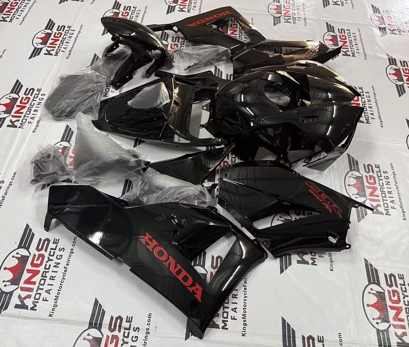 Honda CBR600RR Fairing Pieces (2013-2023) Black, Red at KingsMotorcycleFairings.com