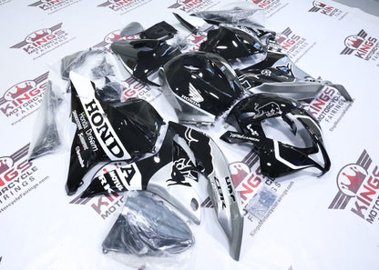 Honda CBR600RR Fairing Set (2009-2012) Black, Silver, White Bull at KingsMotorcycleFairings.com