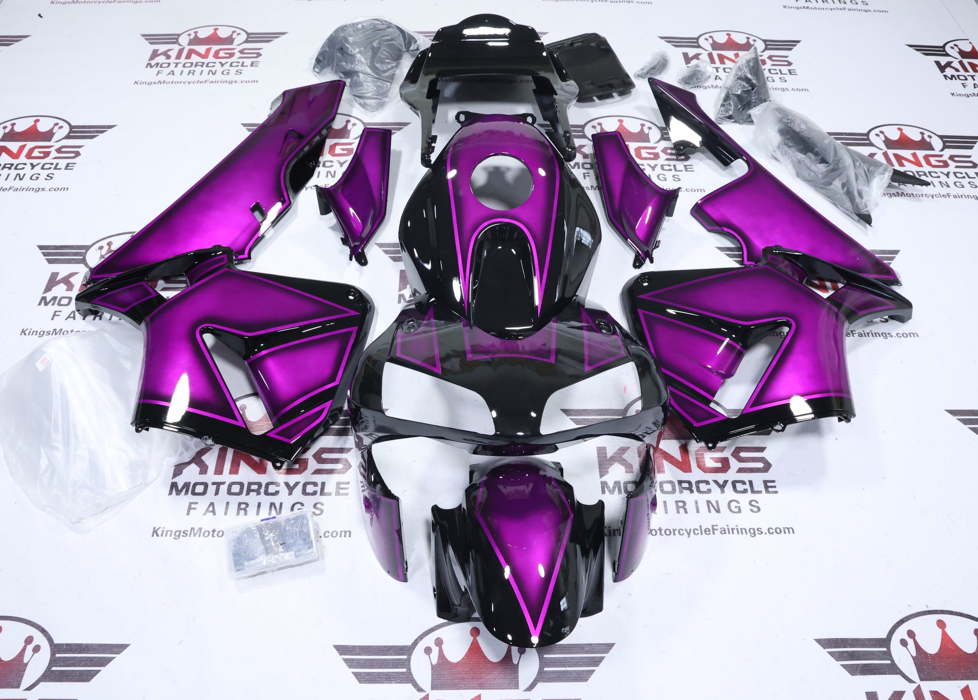 Honda CBR600RR Fairings (2003-2004) Custom Purple, Black from KingsMotorcycleFairings.com