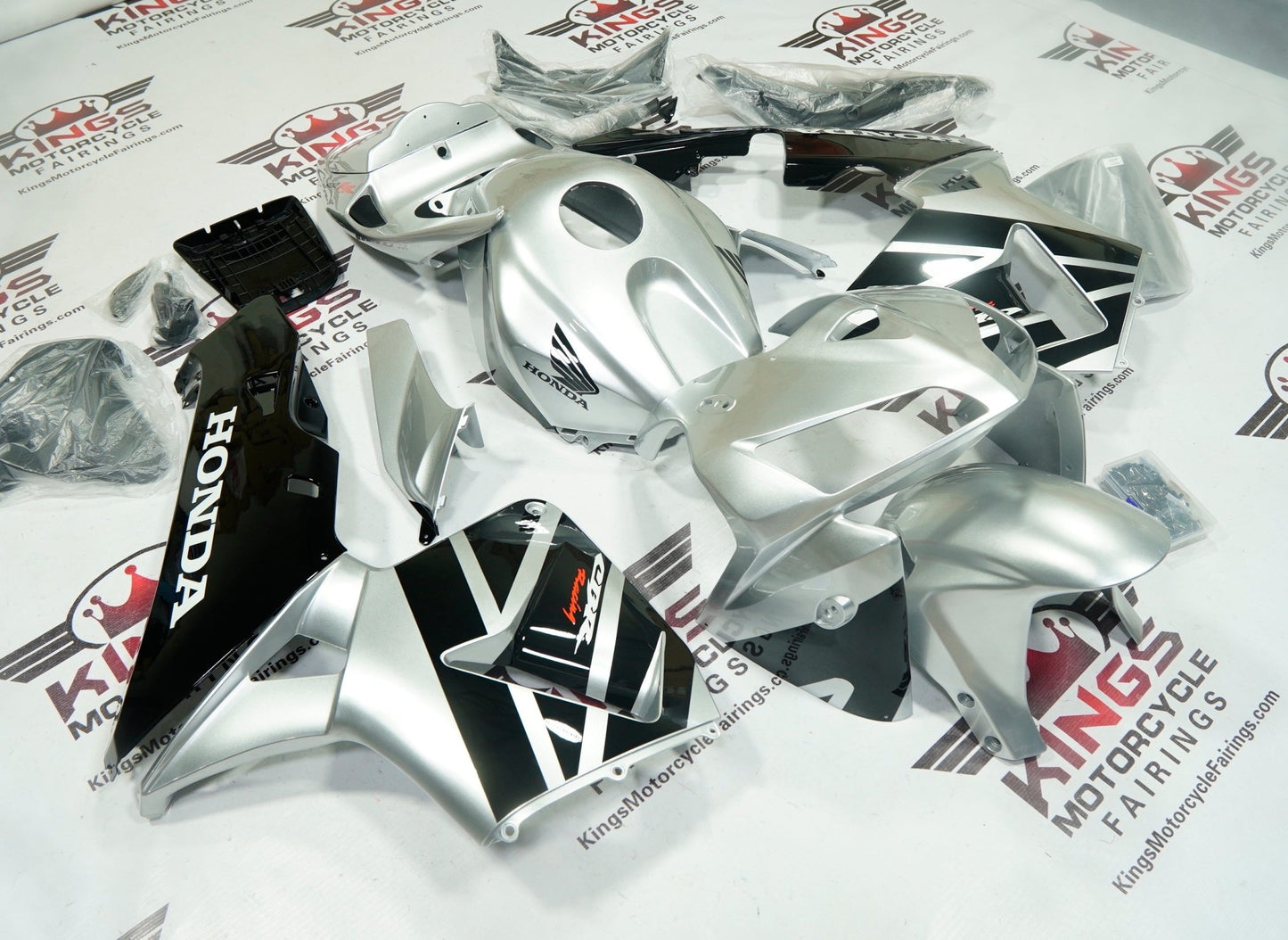 Honda CBR600RR Fairings (2005-2006) Silver, Black, White, Red at KingsMotorcycleFairing.com