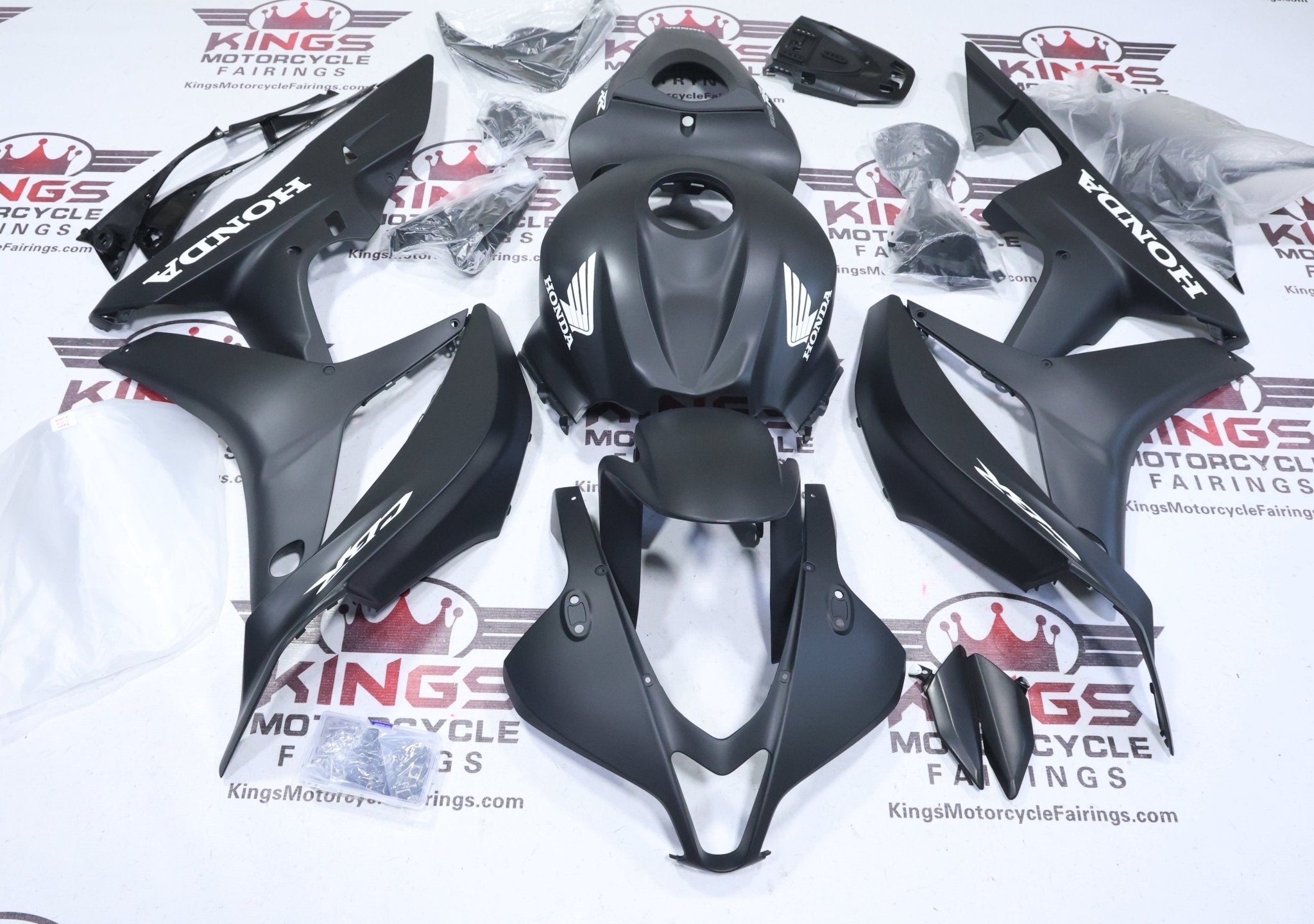 Honda CBR600RR Fairings (2007-2008) Matte Black, Matte White at KingsMotorcycleFairings.com