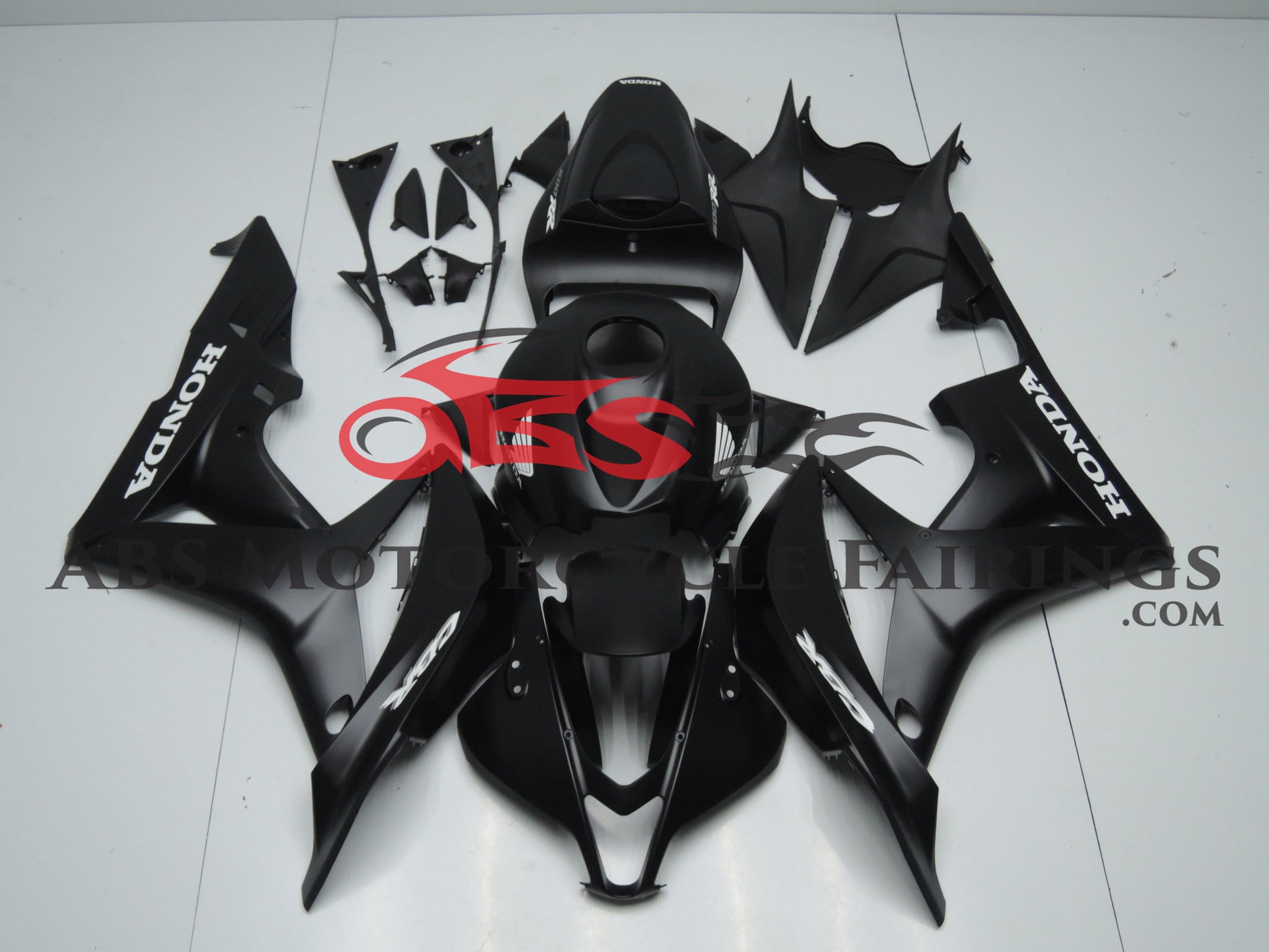 Honda CBR600RR Fairings (2007-2008) Satin Black, White from KingsMotorcycleFairings.com