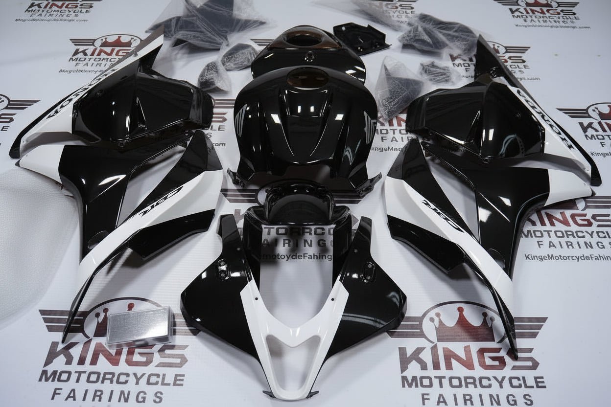 Honda CBR600RR Fairings (2009-2012) Black, White Stripe from KingsMotorcycleFairings.com