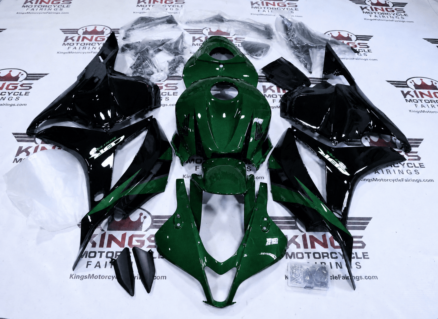Honda CBR600RR Fairings (2009-2012) Dark Green, Black from KingsMotorcycleFairings.com