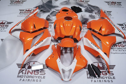 Honda CBR600RR Fairings (2009-2012) Orange, White Stripe, Black from KingsMotorcycleFairings.com