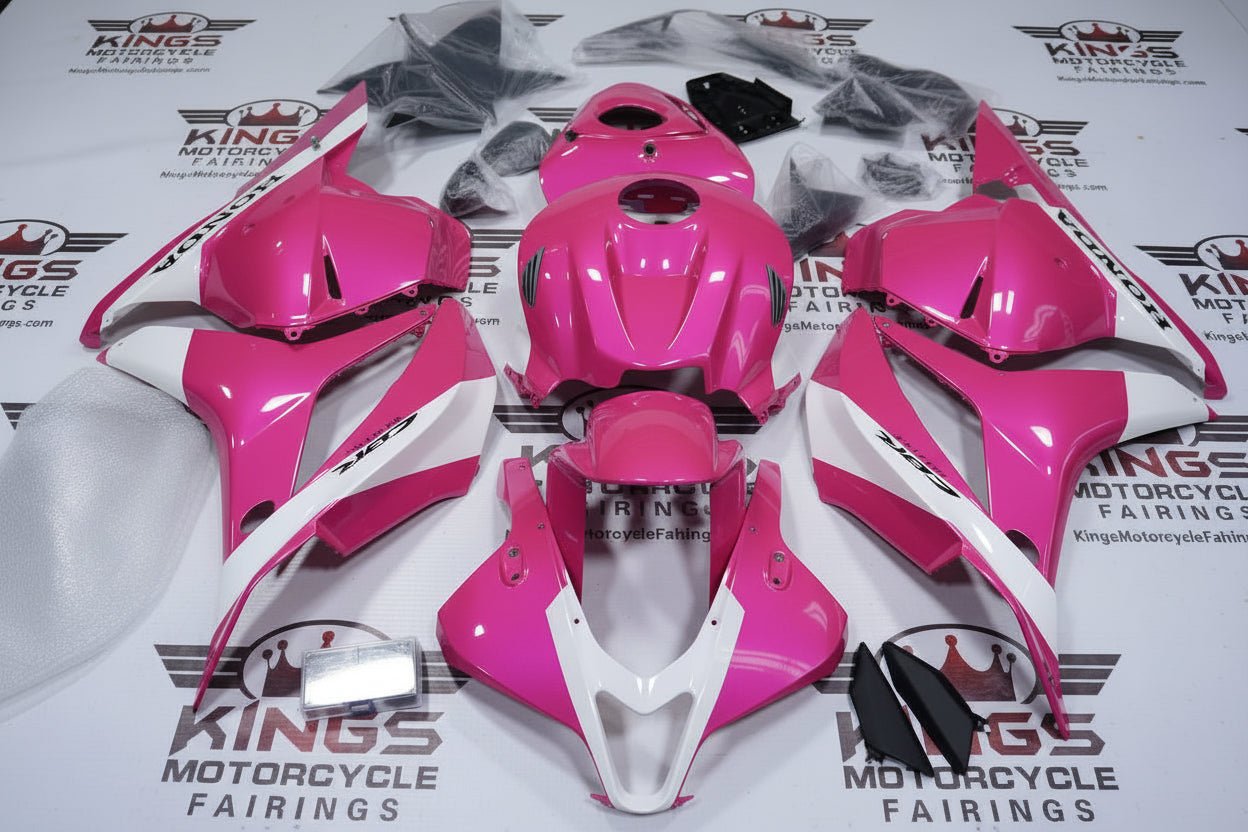 Honda CBR600RR Fairings (2009-2012) Pink, White Stripe, Black from KingsMotorcycleFairings.com