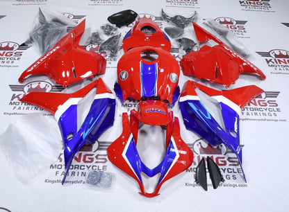 Honda CBR600RR Fairings (2009-2012) Red, Blue, White Stripe HRC at KingsMotorcycleFairings.com
