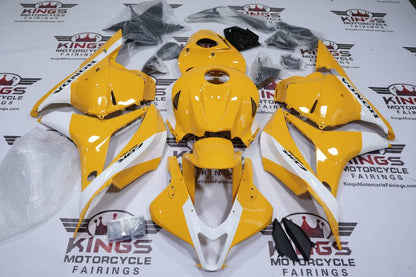 Honda CBR600RR Fairings (2009-2012) Yellow, White Stripe, Black from KingsMotorcycleFairings.com