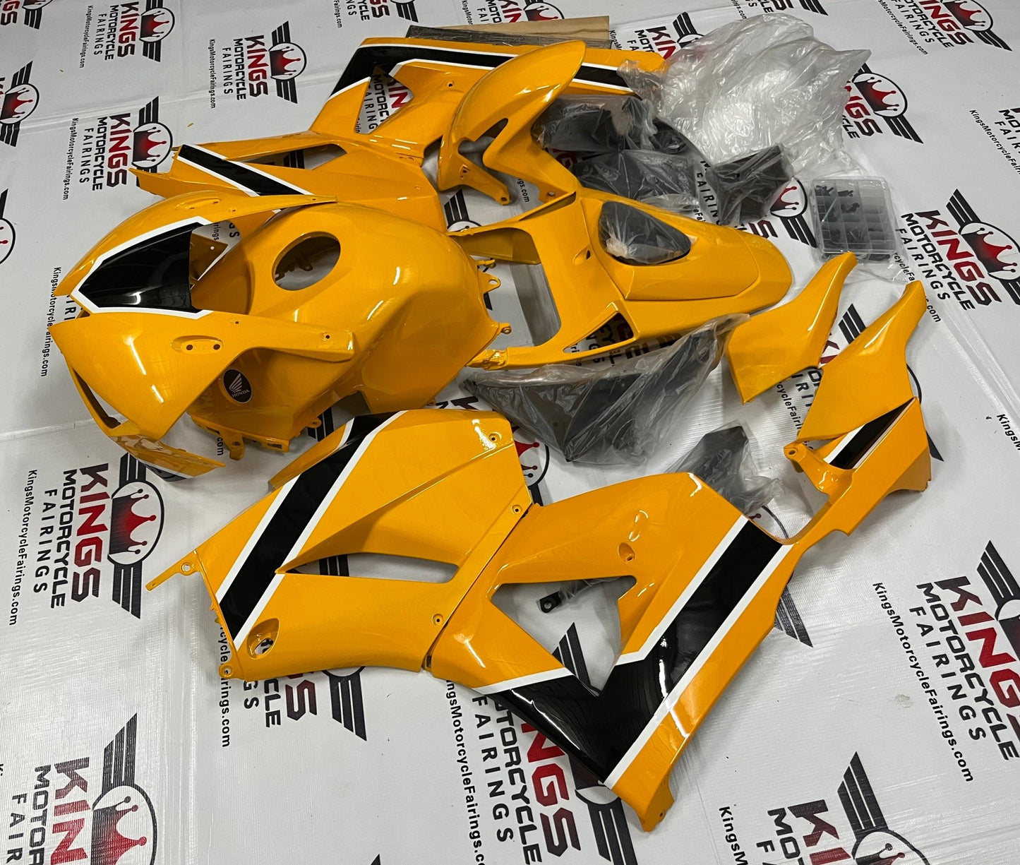 Honda CBR600RR Fairings (2013-2023) Yellow, Black, White at KingsMotorcycleFairings.com