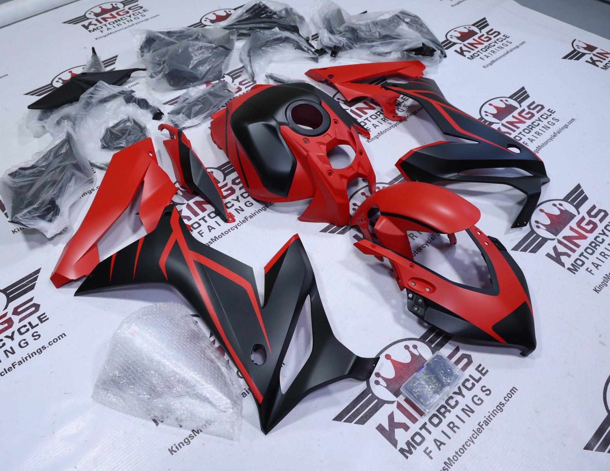 Honda CBR650R Fairing Kit (2019-2020) Matte Red, Matte Black at KingsMotorcycleFairings.com