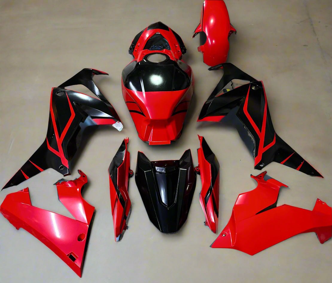 Honda CBR650R Fairings (2021-2023) Matte Black, Matte Red Stripes at KingsMotorcycleFairings.com